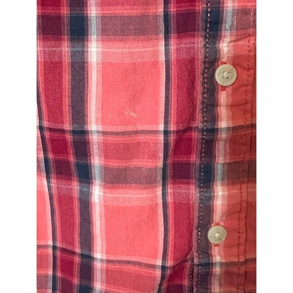 Urban Pipeline Men's Pink Plaid Button Down Shirt With Tab Sleeve, Size L FLAWED - Picture 3 of 4